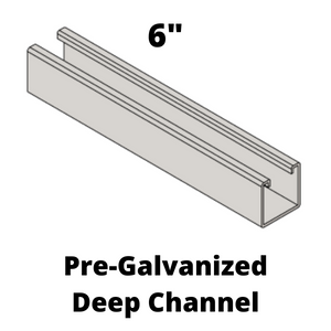 Deep Channel With Short Slots 12 Gauge 1-5/8" X 1-5/8"  6 In Long Pre Galv